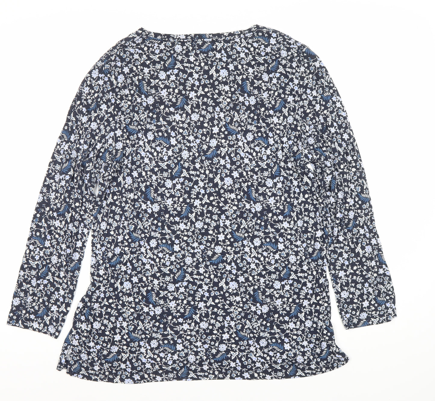 Marks and Spencer Women's Blue Floral 3/4 Sleeve Blouse