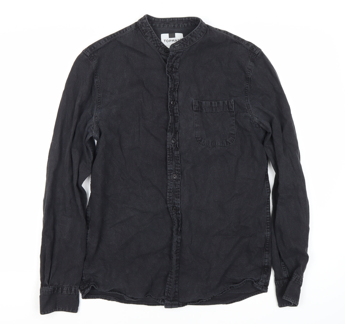 Topman Men's Black Long Sleeve Button-Up Shirt