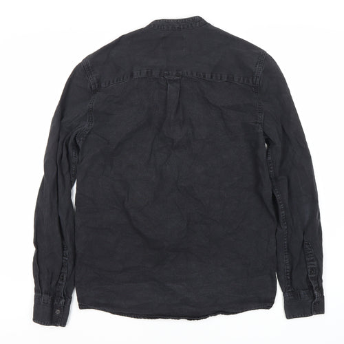 Topman Men's Black Long Sleeve Button-Up Shirt
