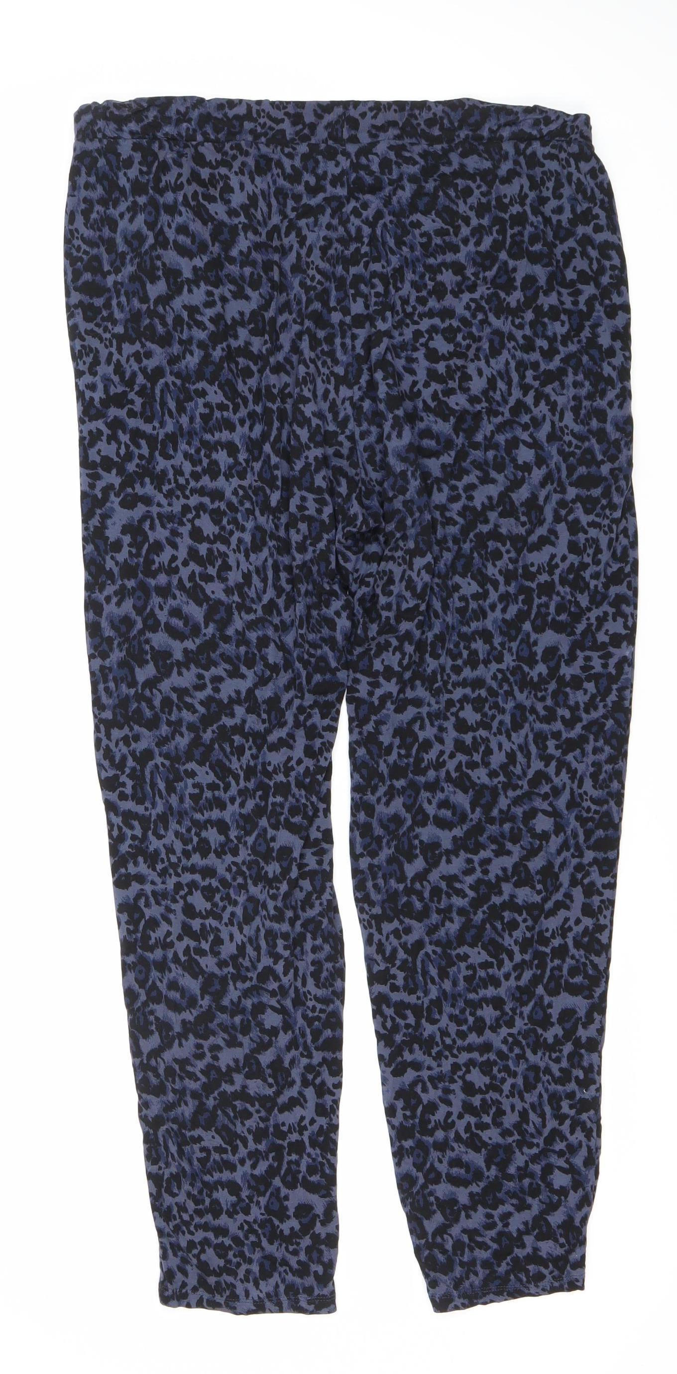 Marks and Spencer Women's Blue Animal Print Joggers Size 14
