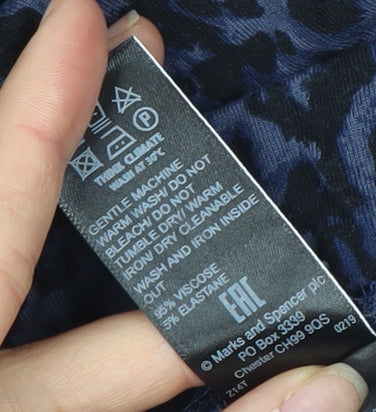 Marks and Spencer Women's Blue Animal Print Joggers Size 14