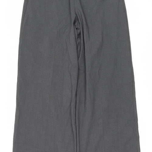 Bershka Grey Wide-Leg Women's Trousers Size 10