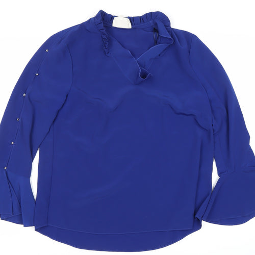 Damselfly Women Blue Bell Sleeve Blouse Size 12