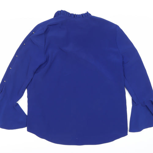 Damselfly Women Blue Bell Sleeve Blouse Size 12