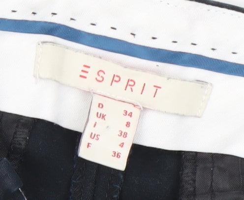 Esprit Women's Black Trousers, Size 8, Mid-Rise, Straight Leg