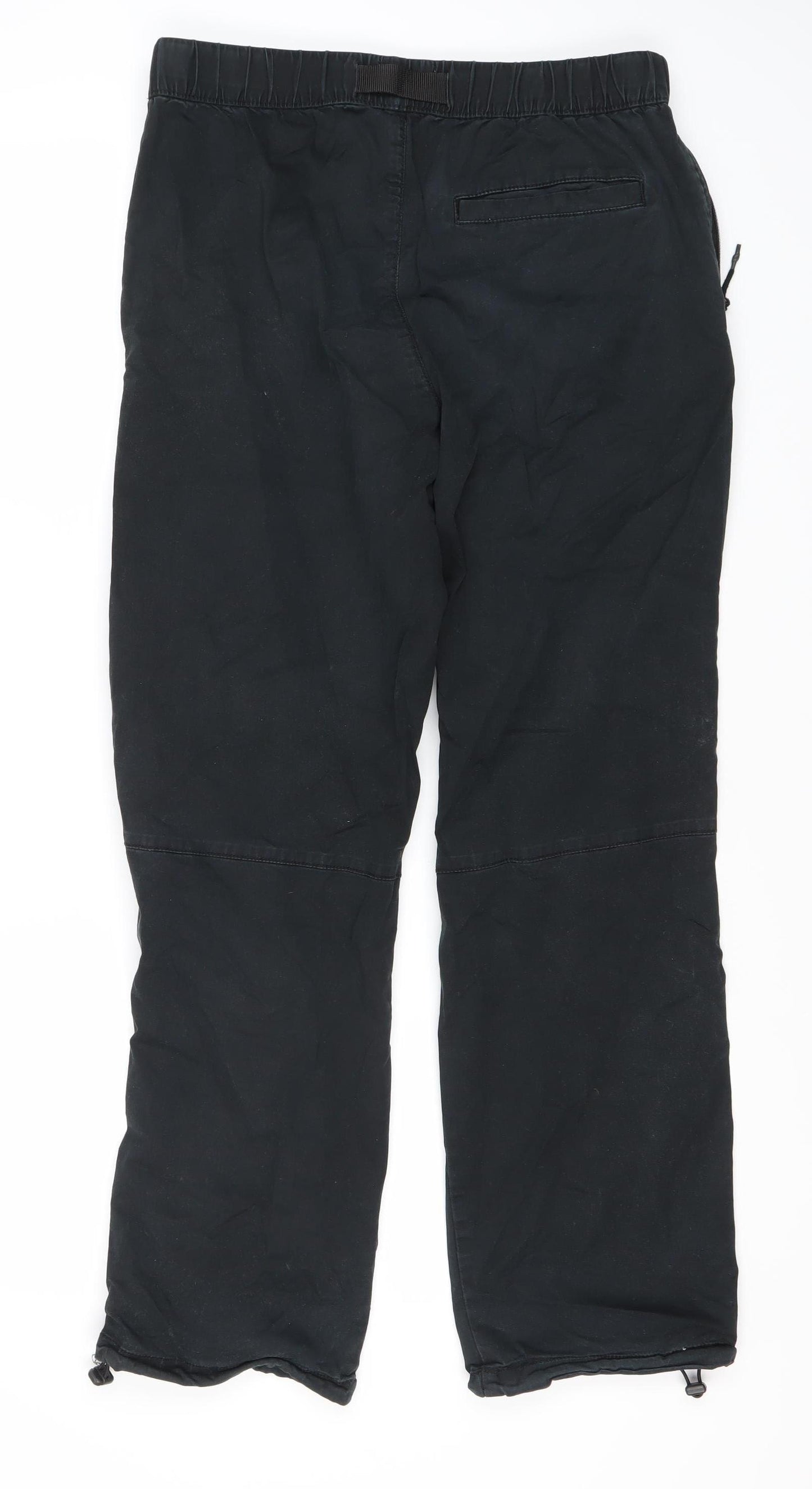 River Island Men's Black Elastic Waist Trousers S