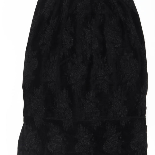 Sahara Women's Black Floral Medium Skirt