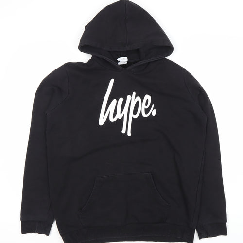 Hype Boys Black Logo Pullover Hoodie 16 Years