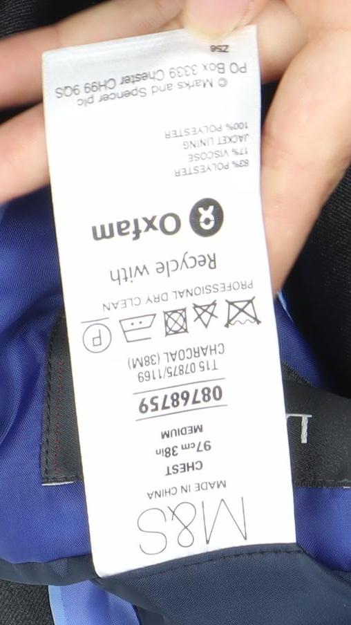 Marks and Spencer Men's Charcoal Suit Jacket M