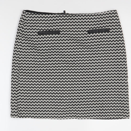 Marks and Spencer Women's Black Geometric Pencil Skirt Size 12