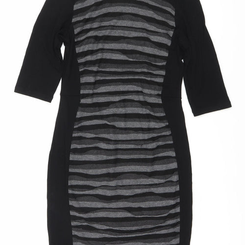 Blue Chameleon Women's Black Grey Pencil Dress Size 10