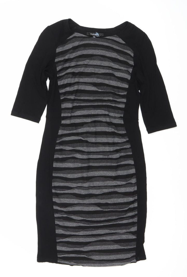Blue Chameleon Women's Black Grey Pencil Dress Size 10