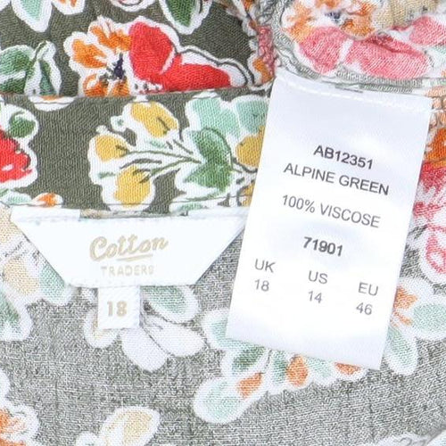 Colton Traders Women's Floral Green Top Size 18