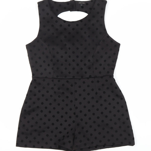 River Island Black Polka Dot Playsuit, Women's Size 12