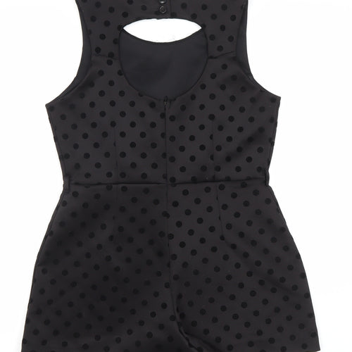 River Island Black Polka Dot Playsuit, Women's Size 12