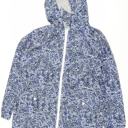 Marks and Spencer Women's Blue Paisley Rain Jacket M