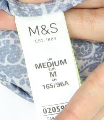 Marks and Spencer Women's Blue Paisley Rain Jacket M