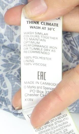 Marks and Spencer Women's Blue Paisley Rain Jacket M