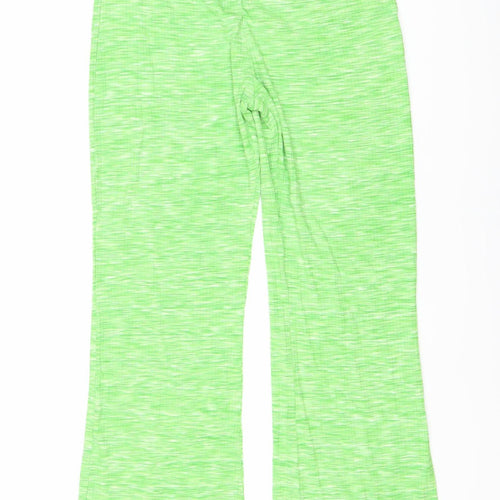 Bershka Green Trousers for Women, Size L, Viscose Blend