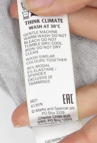 Marks and Spencer Women's Grey Pullover Hoodie Size 10
