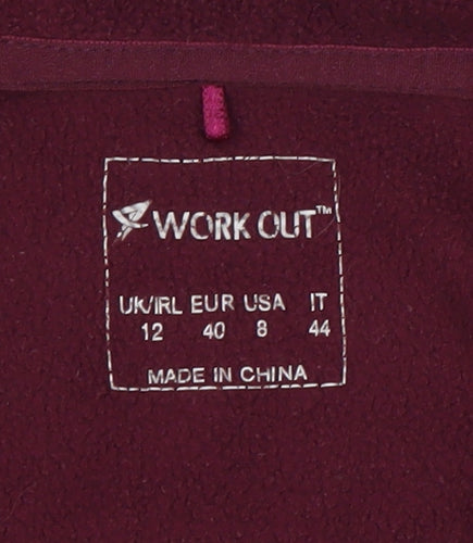 Work Out Women's Purple Full Zip Hoodie Size 12