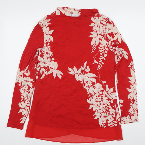 Marks and Spencer Women's Red Floral Blouse Size 12