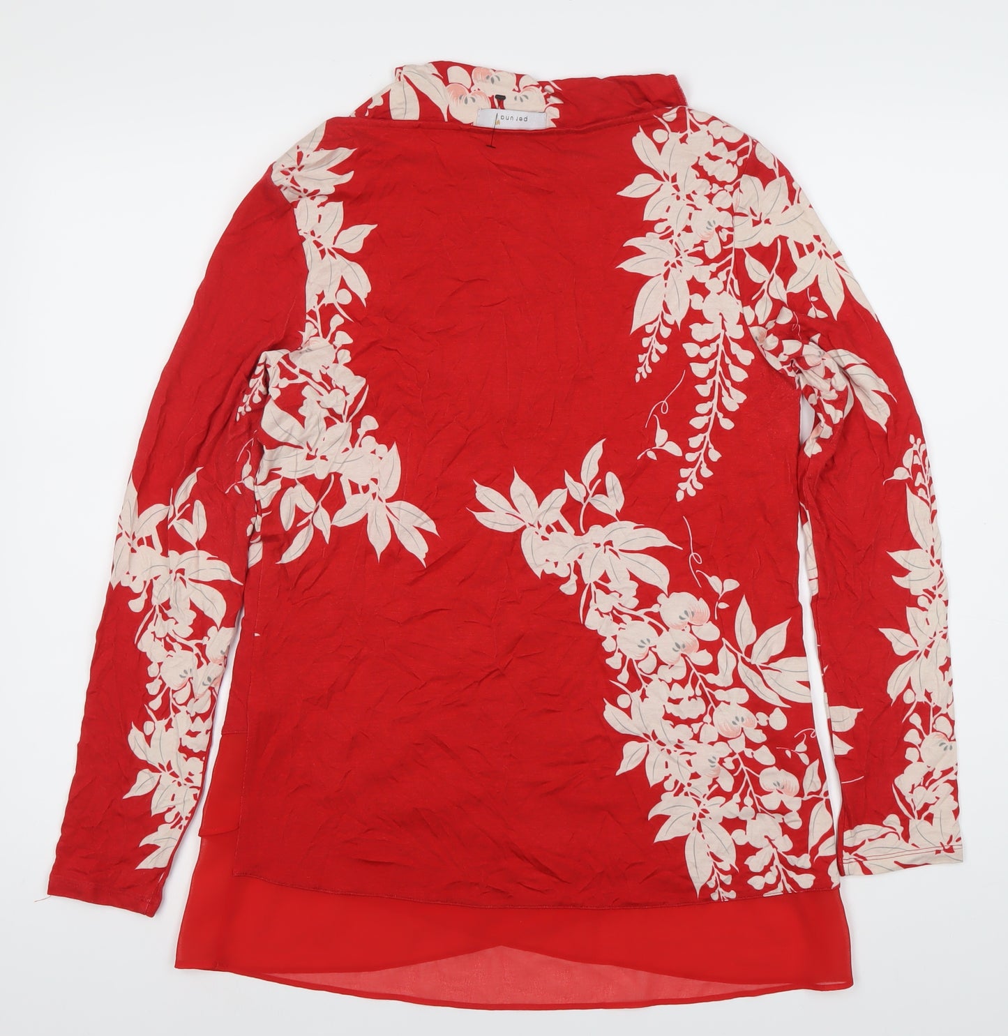 Marks and Spencer Women's Red Floral Blouse Size 12