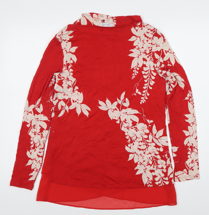 Marks and Spencer Women's Red Floral Blouse Size 12