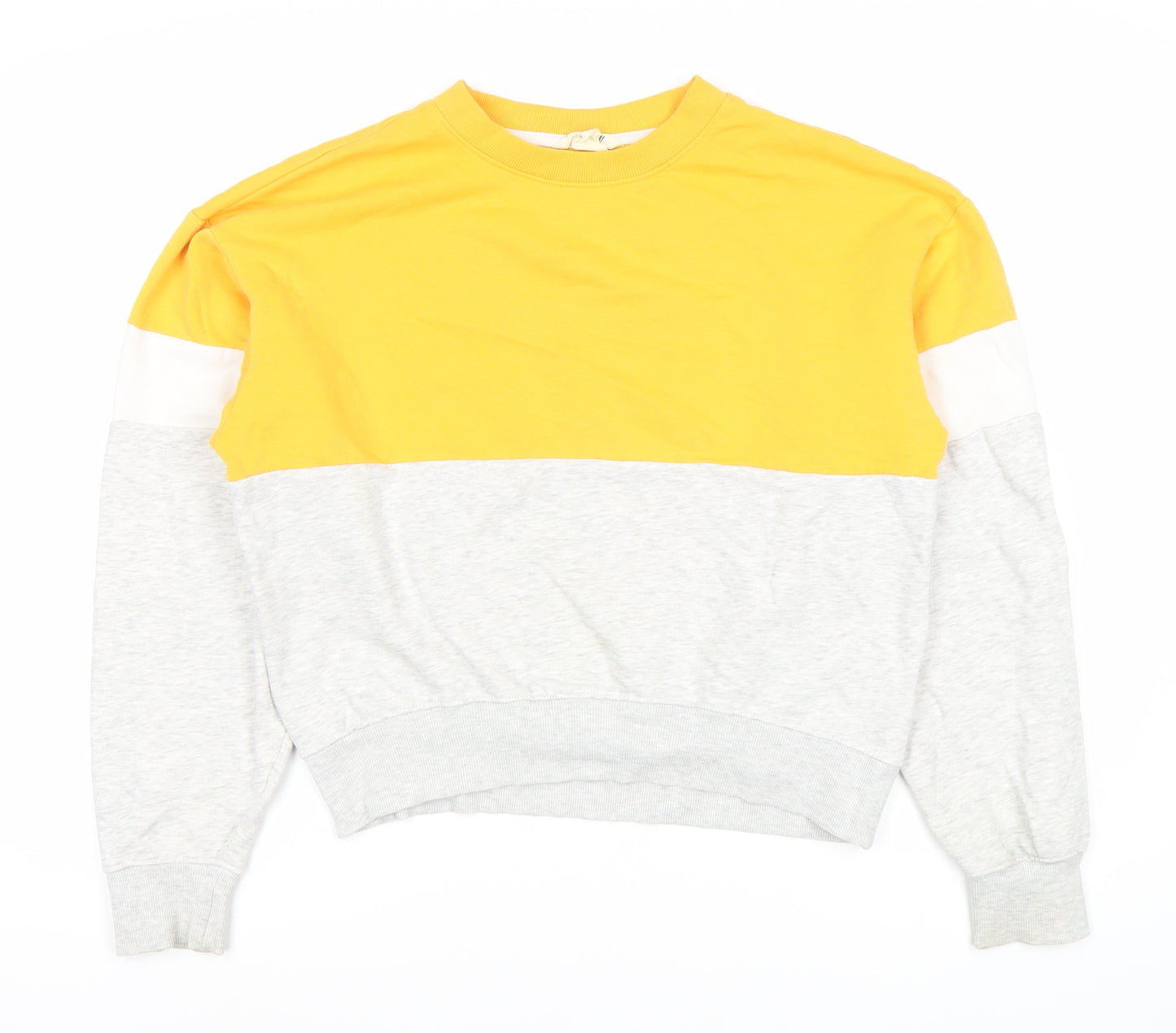 H&M Girls Colourblock Sweatshirt - Yellow/Grey 13-14 Years