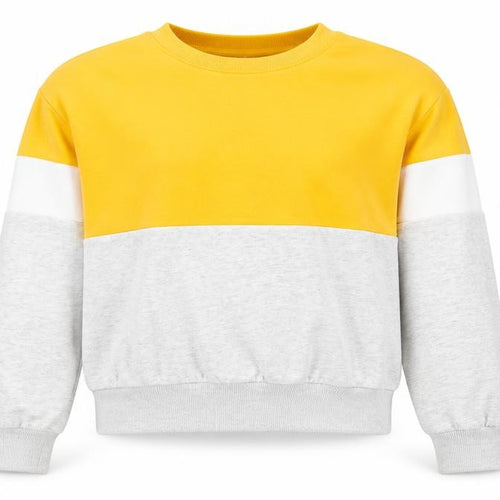 H&M Girls Colourblock Sweatshirt - Yellow/Grey 13-14 Years