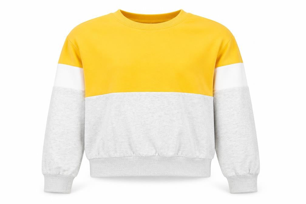 H&M Girls Colourblock Sweatshirt - Yellow/Grey 13-14 Years