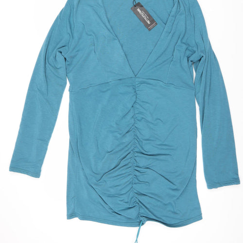 PrettyLittleThing Women's Blue Long Sleeve Dress, Size 20