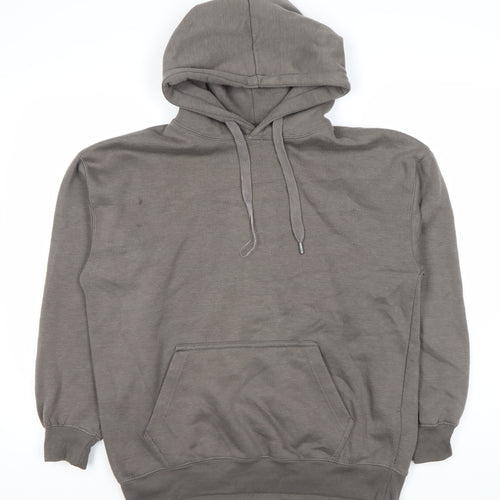 Pull&Bear Unisex Grey XS Hoodie with Drawstring and Hood