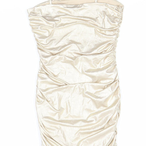 Pink Vanilla Women Beige Dress Strappy Sleeveless Size 8