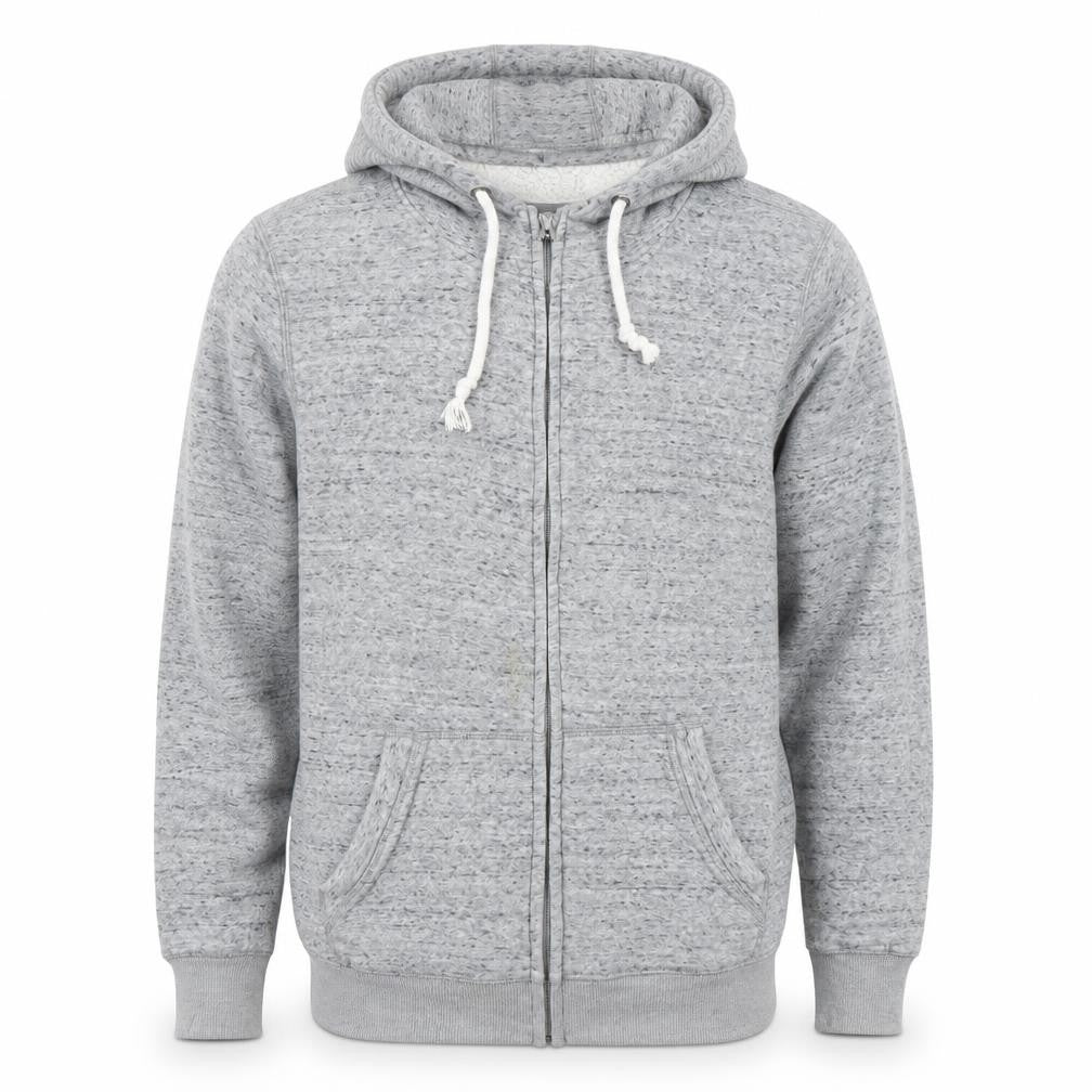 Front view of Livergy Men's Grey Full Zip Hoodie, size L