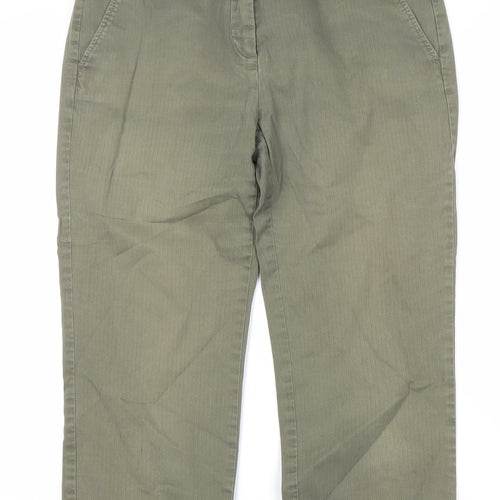 Marks and Spencer Chino Trousers, Green, Size 10, Women's