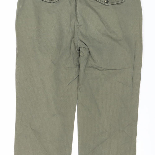 Marks and Spencer Chino Trousers, Green, Size 10, Women's