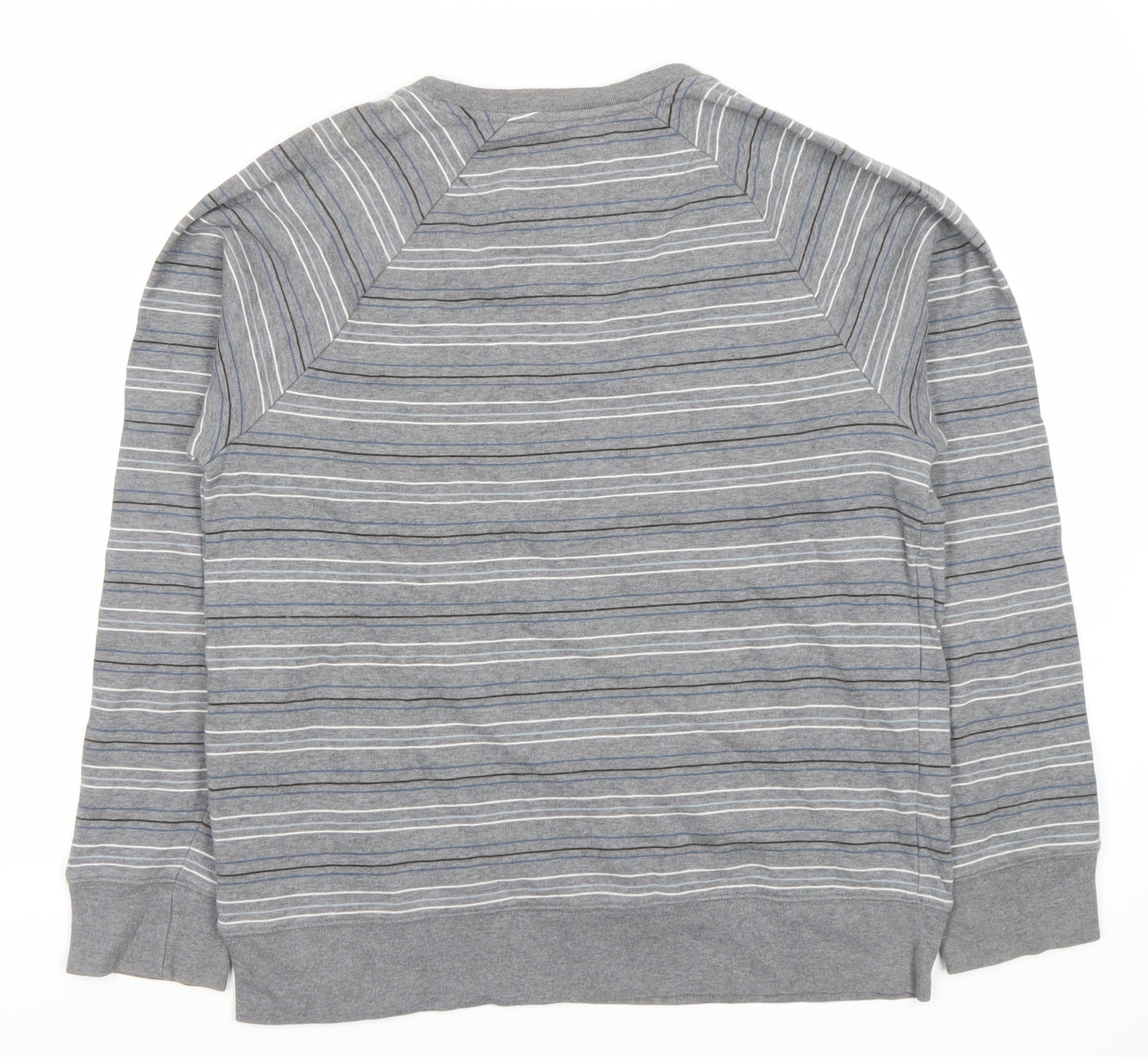 Next Men's Grey Striped Pullover Sweatshirt S