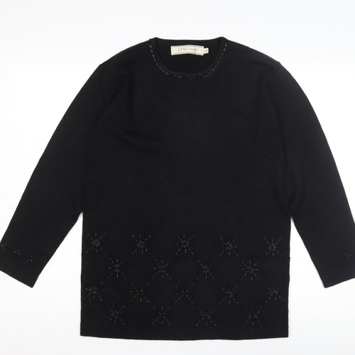 JFW Classics Women's Black Wool Pullover, Size S