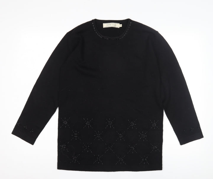 JFW Classics Women's Black Wool Pullover, Size S