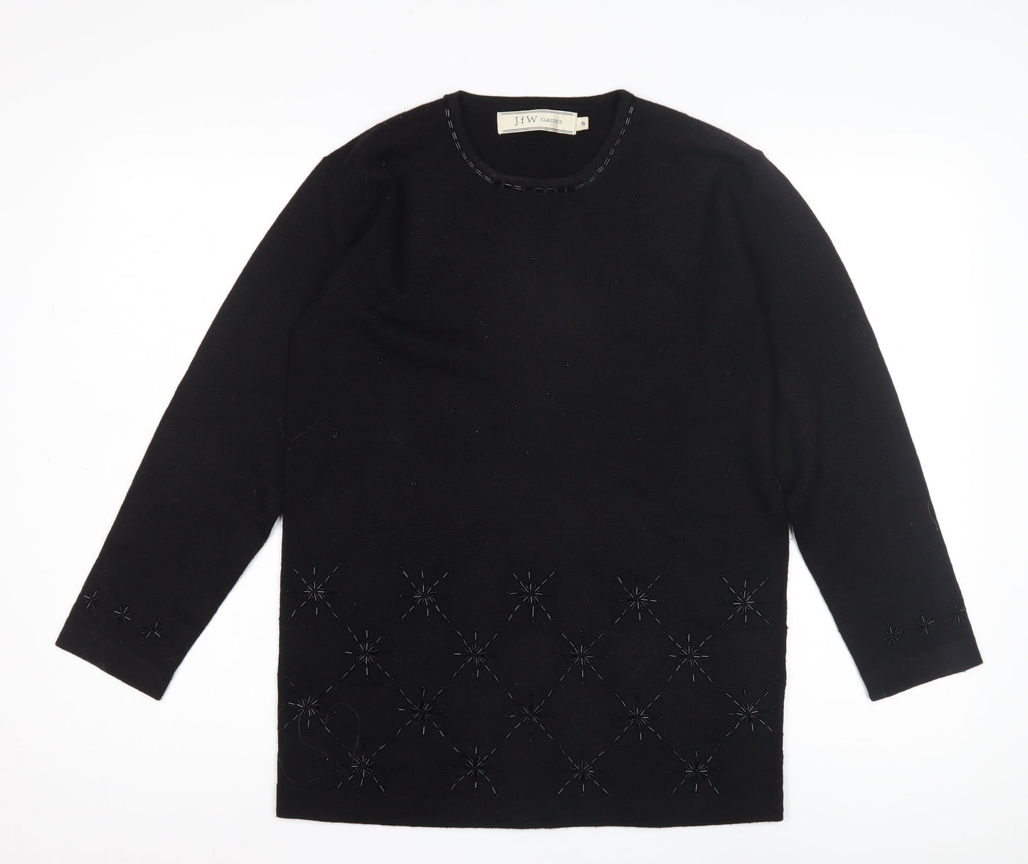 JFW Classics Women's Black Wool Pullover, Size S
