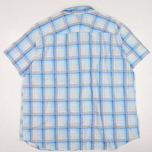 Thomas Nash Men's Blue Plaid Short Sleeve Shirt XXL
