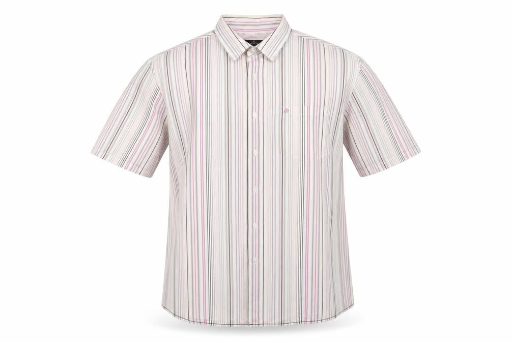 Front view of Jeff Banks Men's Multicoloured Striped Shirt - Large