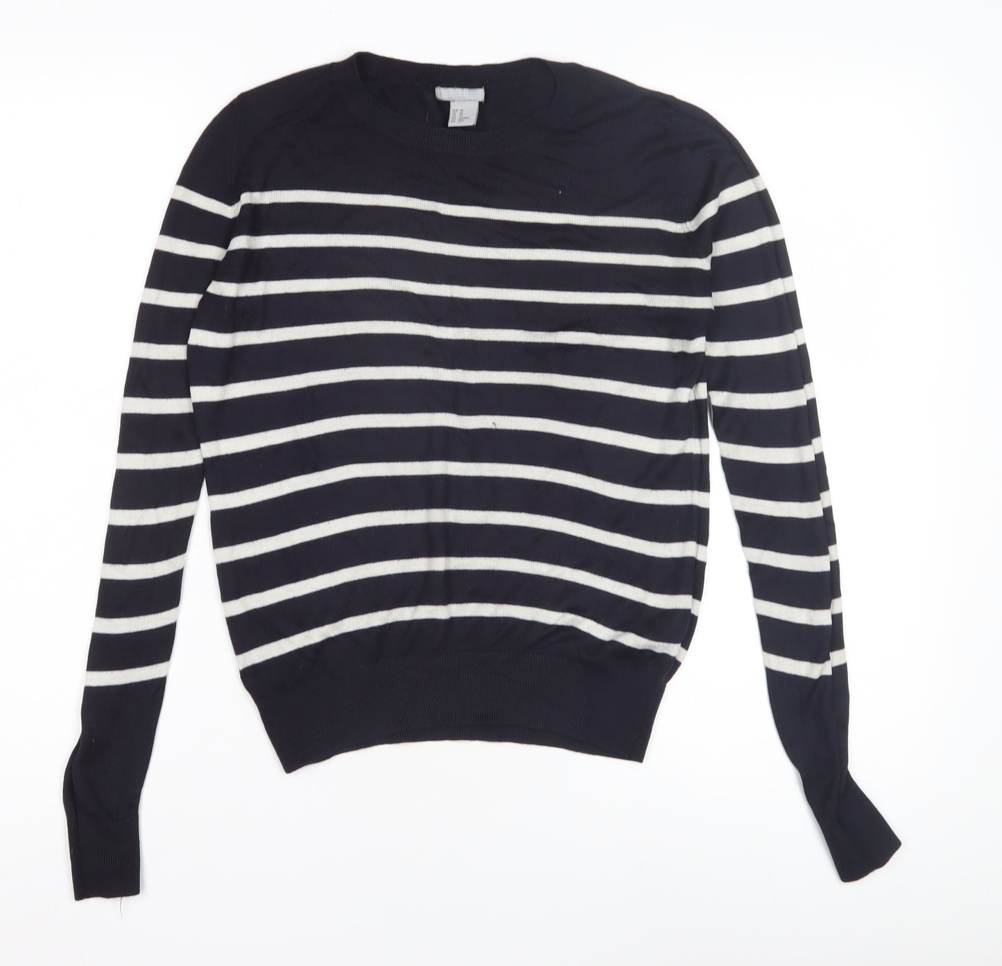 H&M Women's Black Striped Pullover Jumper XS
