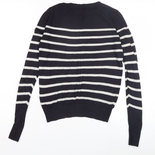 H&M Women's Black Striped Pullover Jumper XS