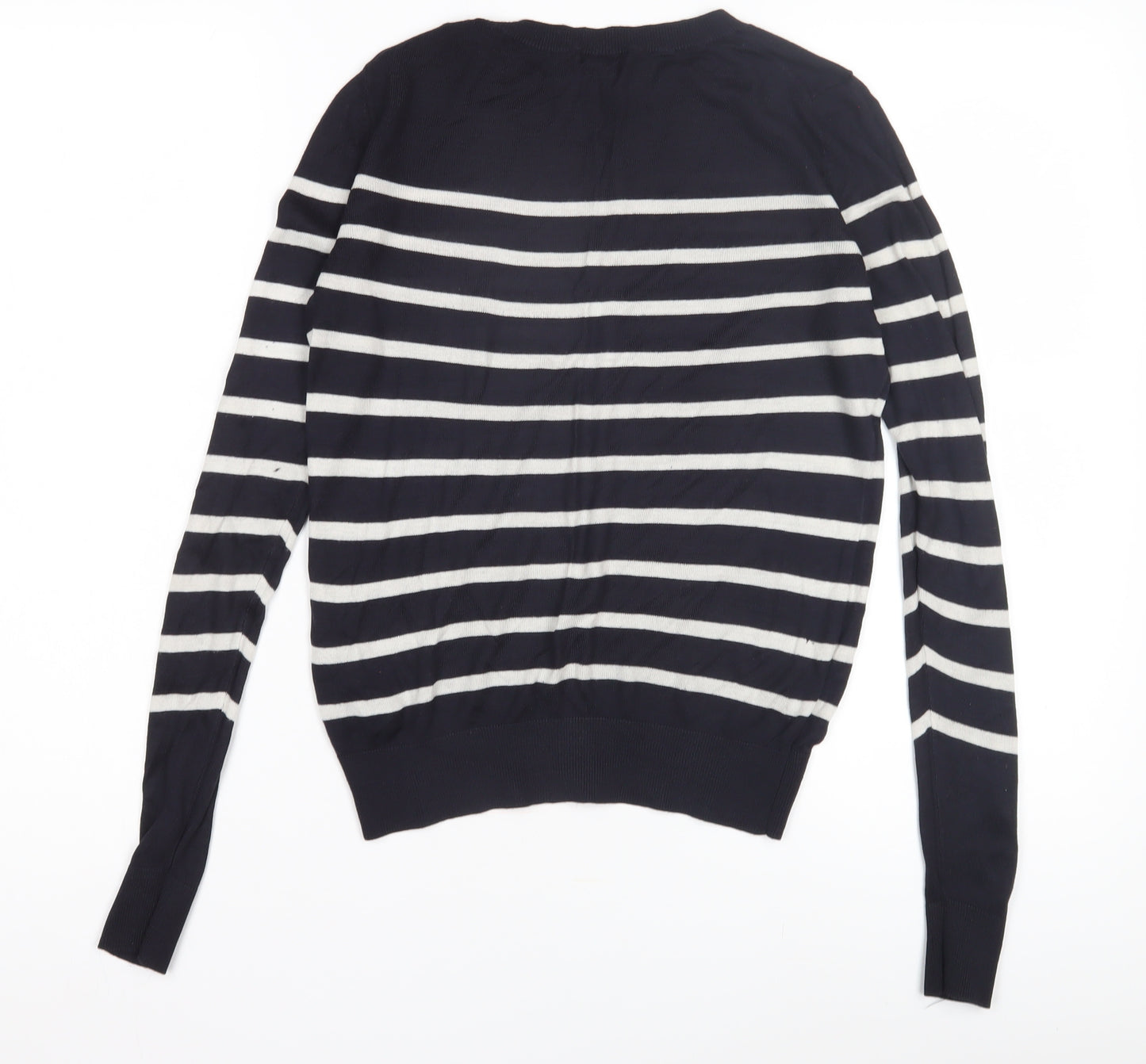 H&M Women's Black Striped Pullover Jumper XS