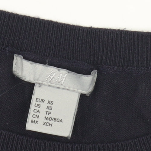 H&M Women's Black Striped Pullover Jumper XS