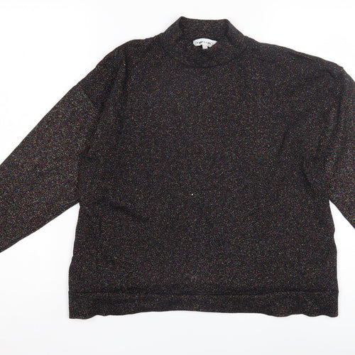 Warehouse Women's Black Mock Neck Jumper Size 12