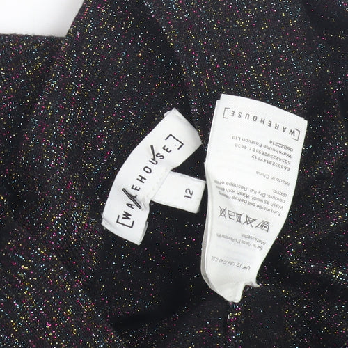Warehouse Women's Black Mock Neck Jumper Size 12
