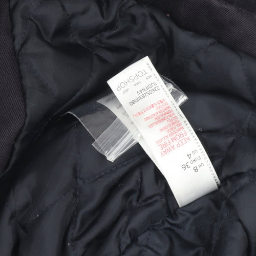 Topshop Women’s Black Parka Jacket Size 8